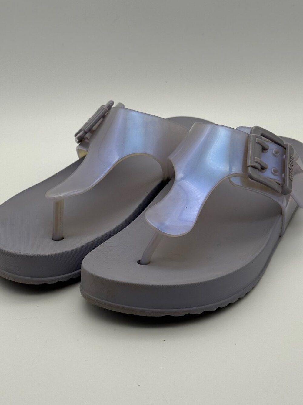 Melissa Cozy Thong Iridescent Jelly Sandals Gray Size 8 - Picture 6 of 13
